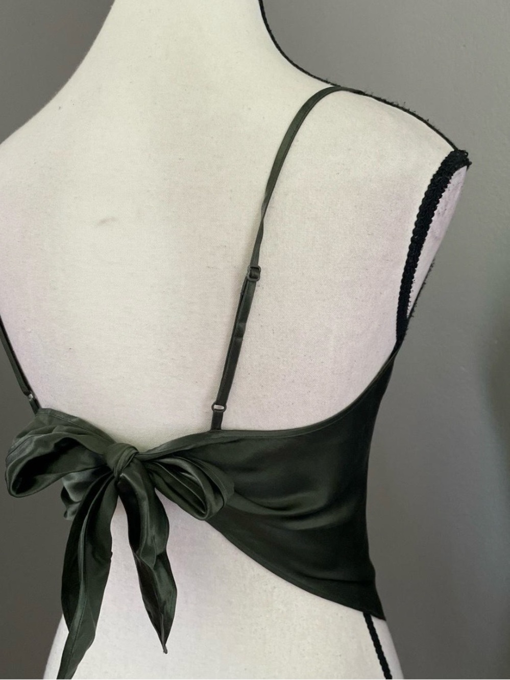 Vintage Victoria's Secret Silk Cami in Olive Green - Picture 4 of 5